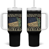 It Doesn't Need To Be Rewritten It Needs To Be Reread Tumbler With Handle We The People Vintage American Flag