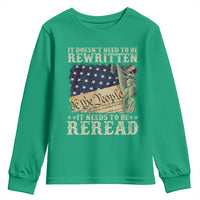 It Doesn't Need To Be Rewritten It Needs To Be Reread Youth Sweatshirt We The People Vintage American Flag
