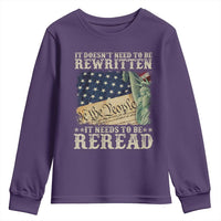 It Doesn't Need To Be Rewritten It Needs To Be Reread Youth Sweatshirt We The People Vintage American Flag