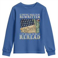 It Doesn't Need To Be Rewritten It Needs To Be Reread Youth Sweatshirt We The People Vintage American Flag