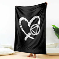 Sobriety Heart Sober Anniversary Alcoholic Abstinence Throw Blanket