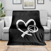 Sobriety Heart Sober Anniversary Alcoholic Abstinence Throw Blanket