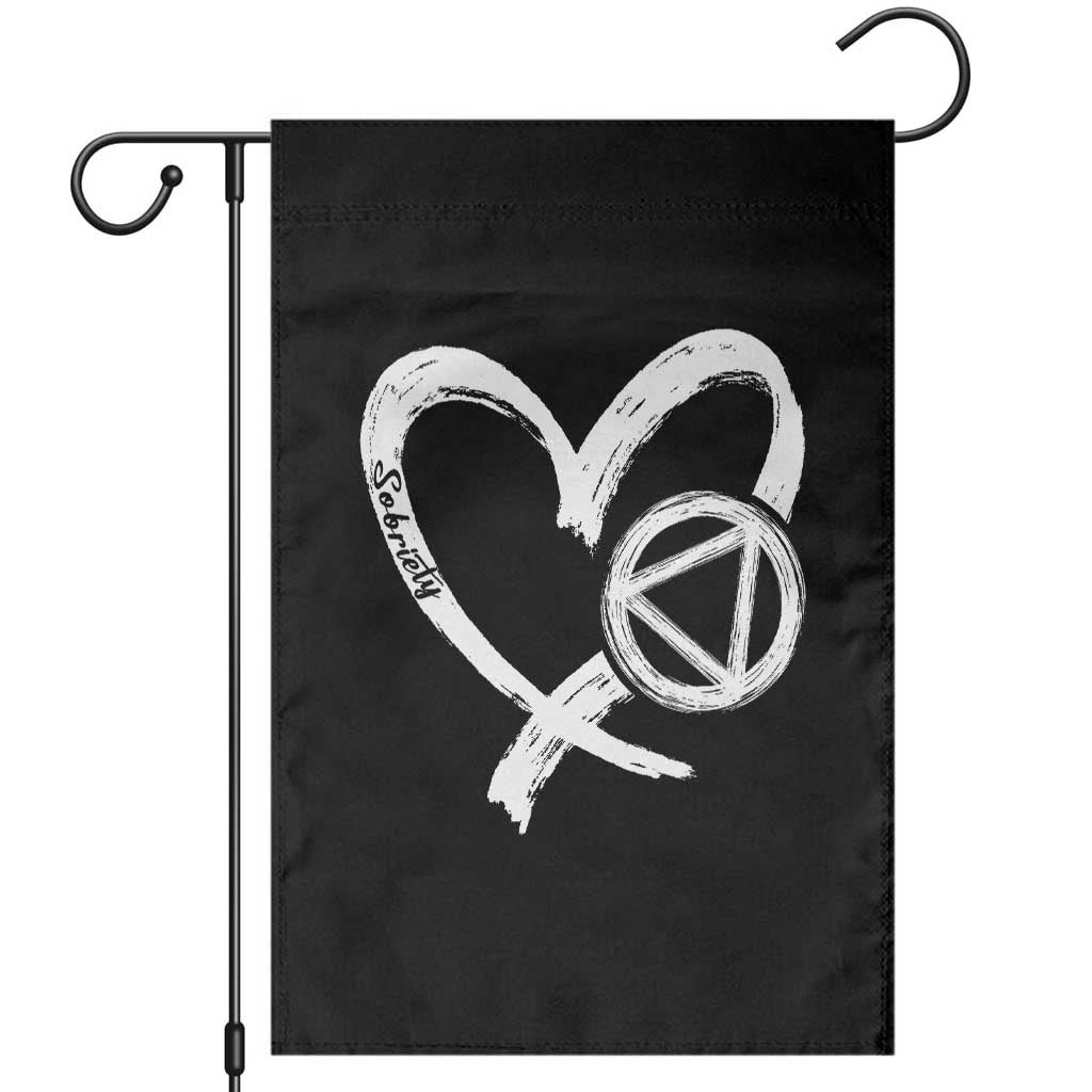 Sobriety Heart Sober Anniversary Alcoholic Abstinence Garden Flag
