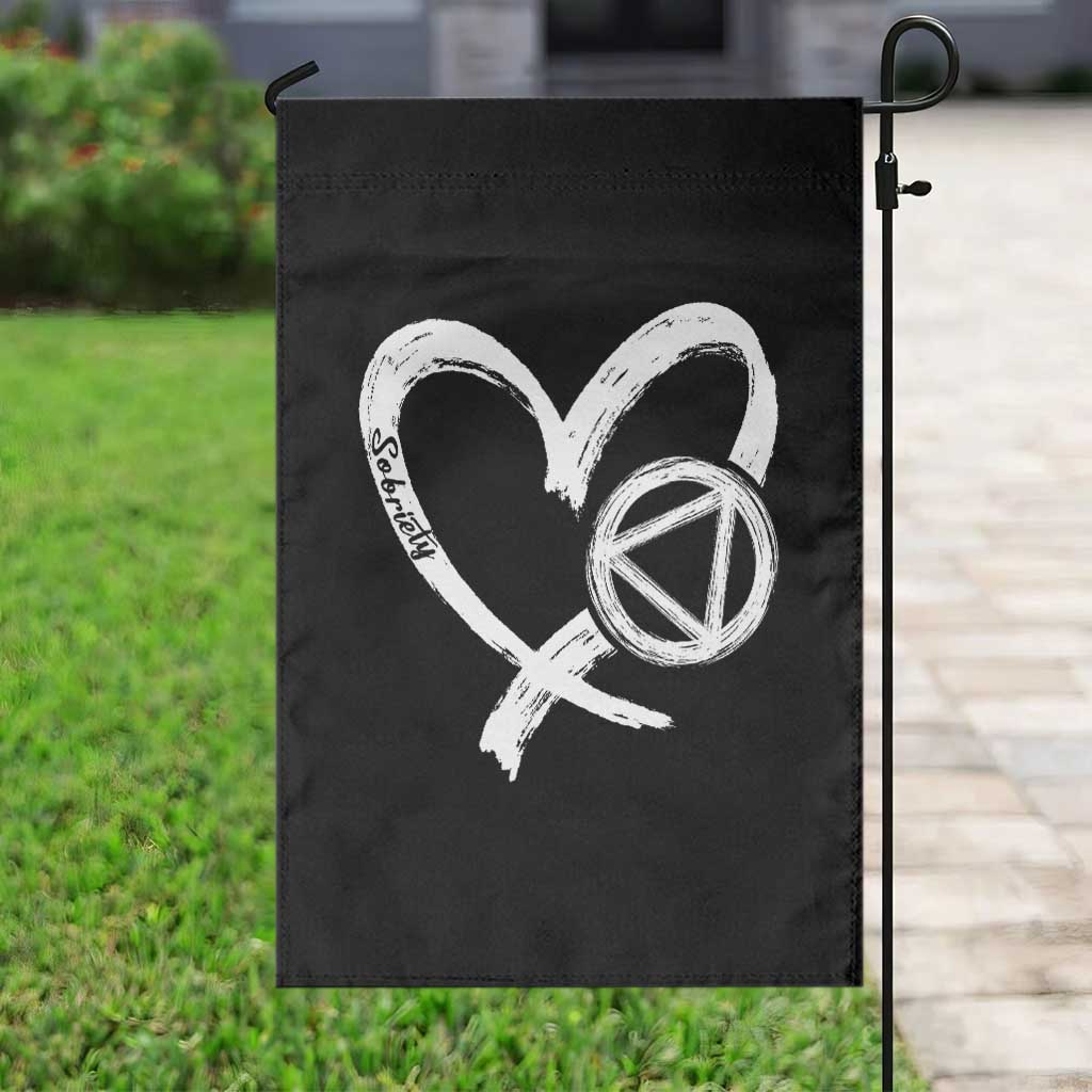 Sobriety Heart Sober Anniversary Alcoholic Abstinence Garden Flag