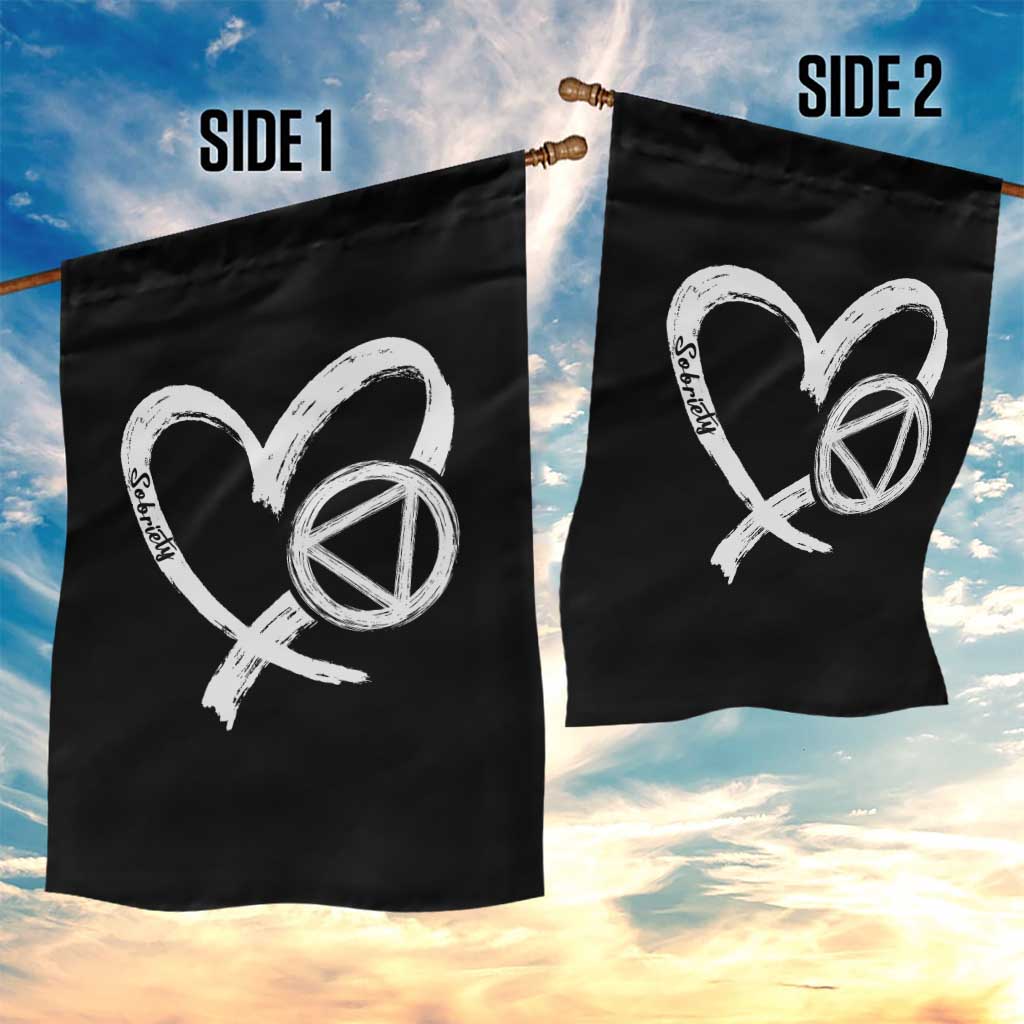 Sobriety Heart Sober Anniversary Alcoholic Abstinence Garden Flag