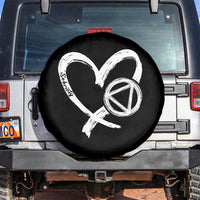 Sobriety Heart Sober Anniversary Alcoholic Abstinence Spare Tire Cover