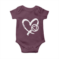 Sobriety Heart Sober Anniversary Alcoholic Abstinence Baby Onesie