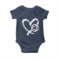 Sobriety Heart Sober Anniversary Alcoholic Abstinence Baby Onesie