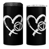 Sobriety Heart Sober Anniversary Alcoholic Abstinence 4 in 1 Can Cooler Tumbler