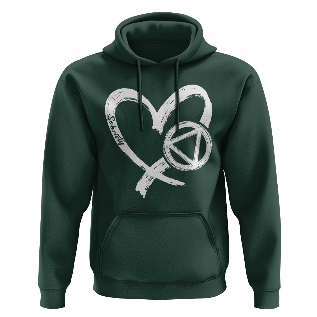 Sobriety Heart Sober Anniversary Alcoholic Abstinence Hoodie