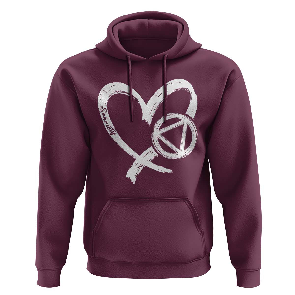 Sobriety Heart Sober Anniversary Alcoholic Abstinence Hoodie