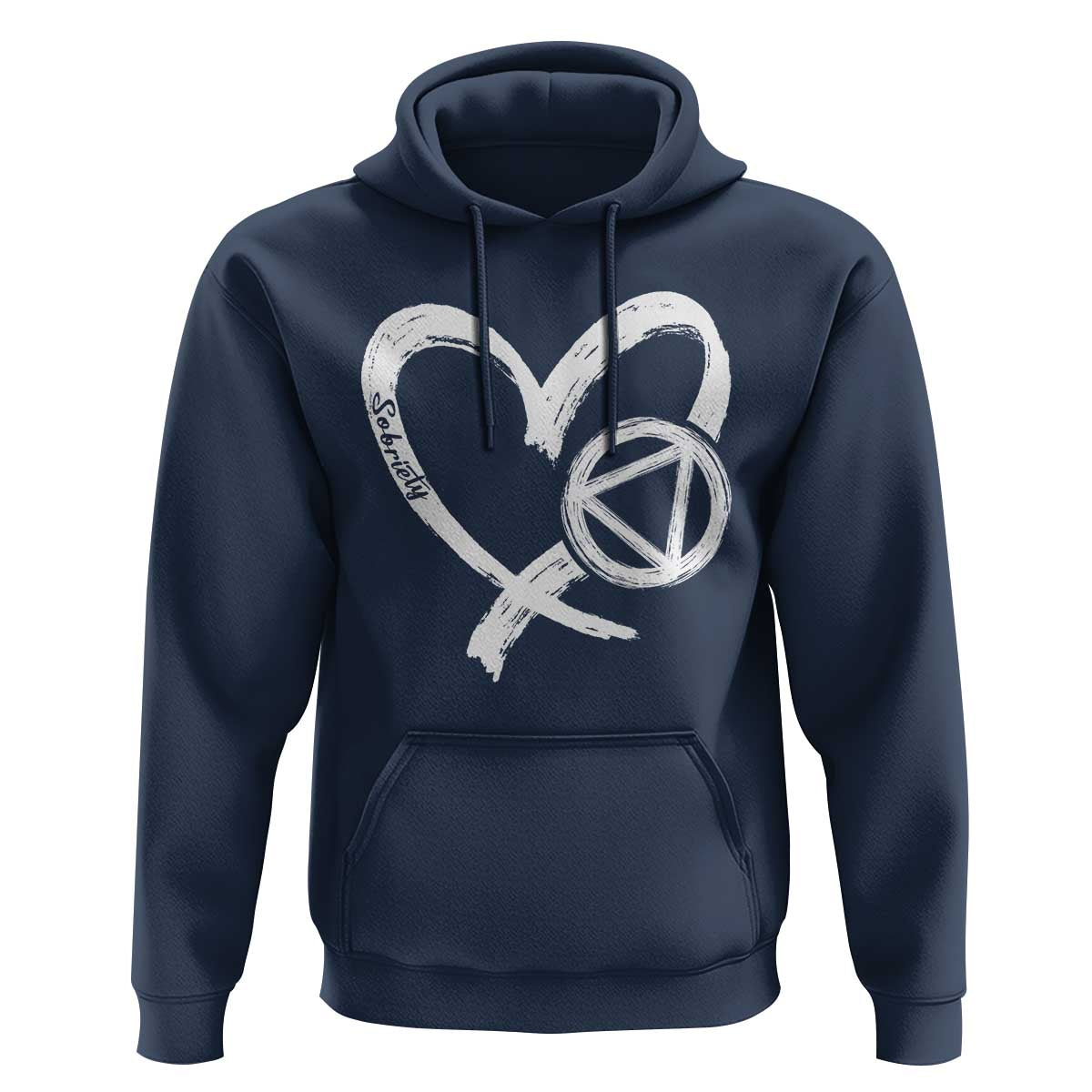 Sobriety Heart Sober Anniversary Alcoholic Abstinence Hoodie
