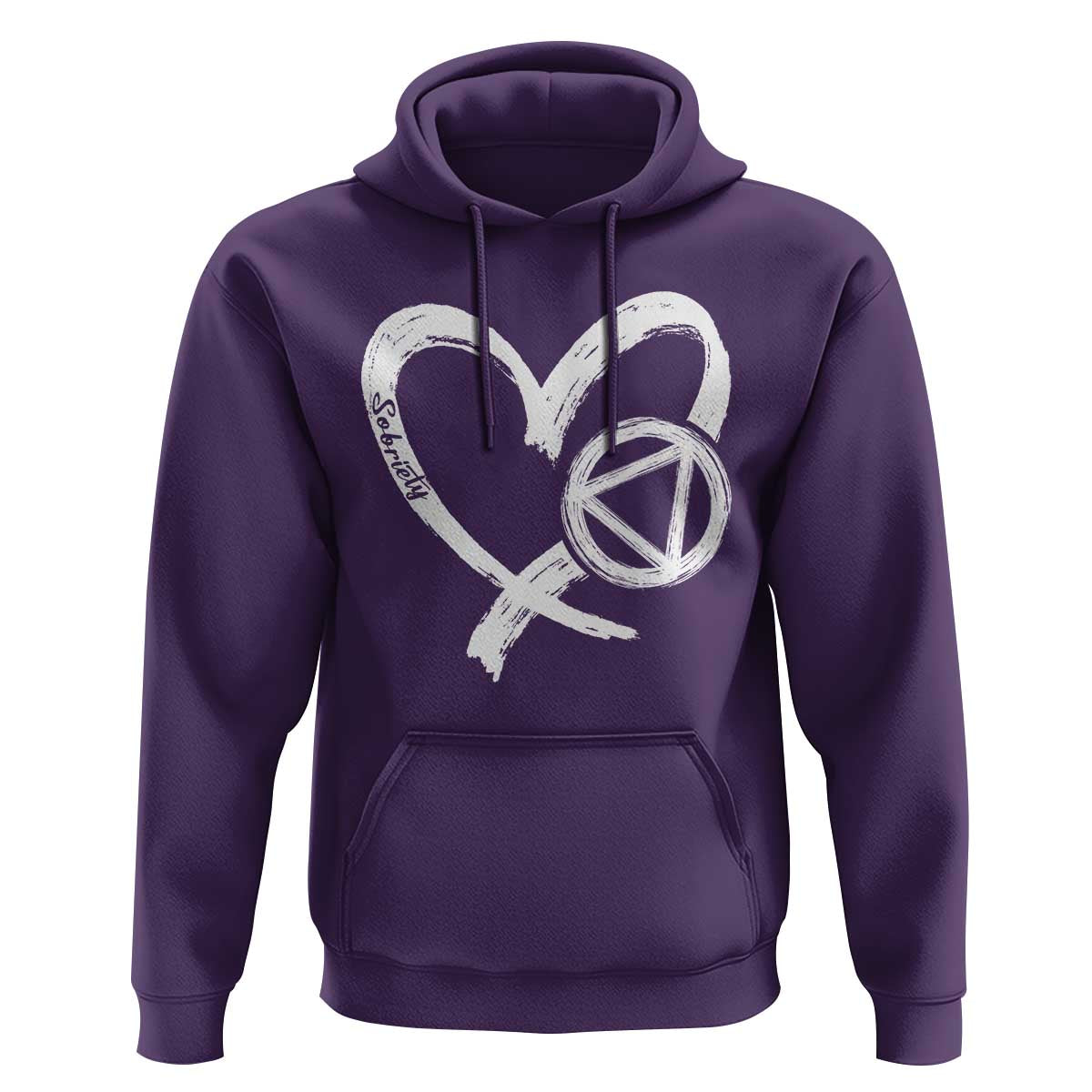 Sobriety Heart Sober Anniversary Alcoholic Abstinence Hoodie