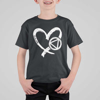 Sobriety Heart Sober Anniversary Alcoholic Abstinence T Shirt For Kid