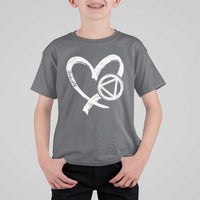 Sobriety Heart Sober Anniversary Alcoholic Abstinence T Shirt For Kid