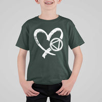 Sobriety Heart Sober Anniversary Alcoholic Abstinence T Shirt For Kid