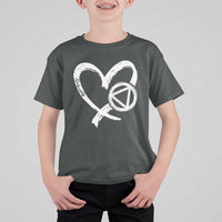 Sobriety Heart Sober Anniversary Alcoholic Abstinence T Shirt For Kid