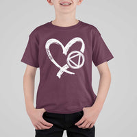 Sobriety Heart Sober Anniversary Alcoholic Abstinence T Shirt For Kid