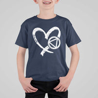 Sobriety Heart Sober Anniversary Alcoholic Abstinence T Shirt For Kid