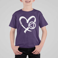 Sobriety Heart Sober Anniversary Alcoholic Abstinence T Shirt For Kid