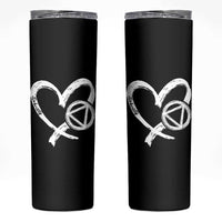 Sobriety Heart Sober Anniversary Alcoholic Abstinence Skinny Tumbler