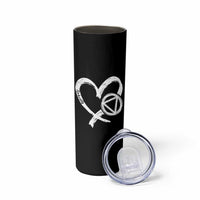 Sobriety Heart Sober Anniversary Alcoholic Abstinence Skinny Tumbler