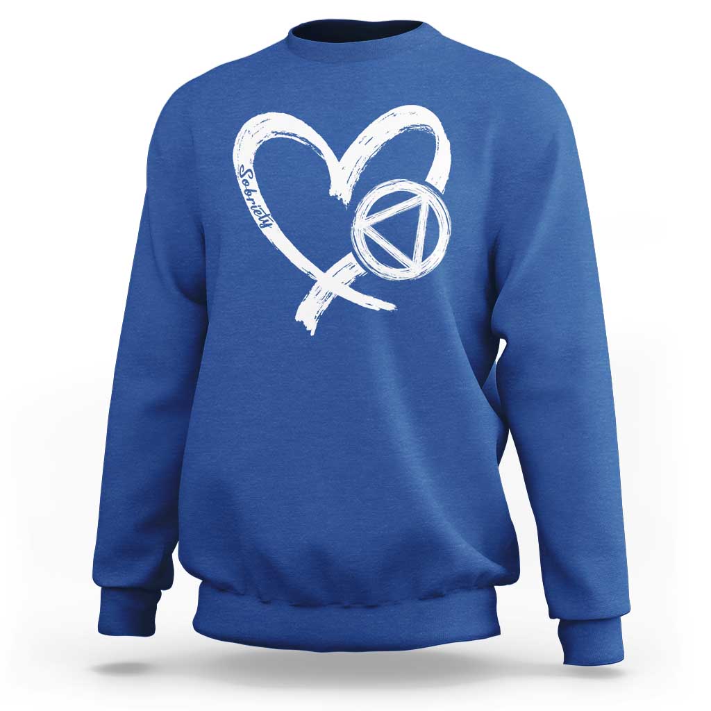 Sobriety Heart Sober Anniversary Alcoholic Abstinence Sweatshirt