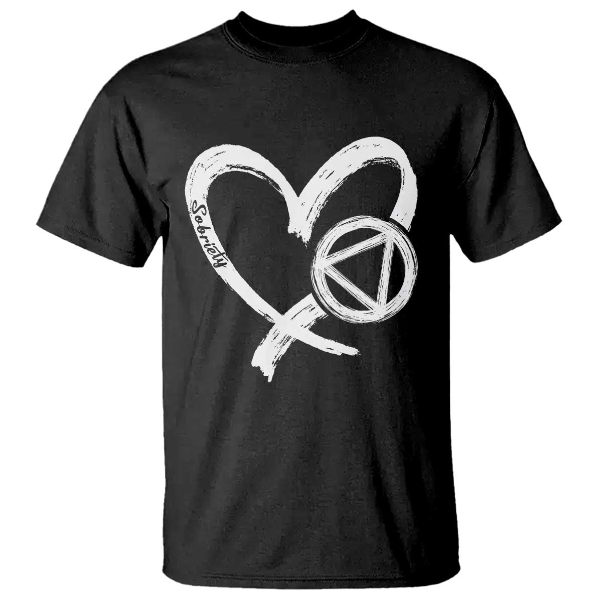 Sobriety Heart Sober Anniversary Alcoholic Abstinence T Shirt