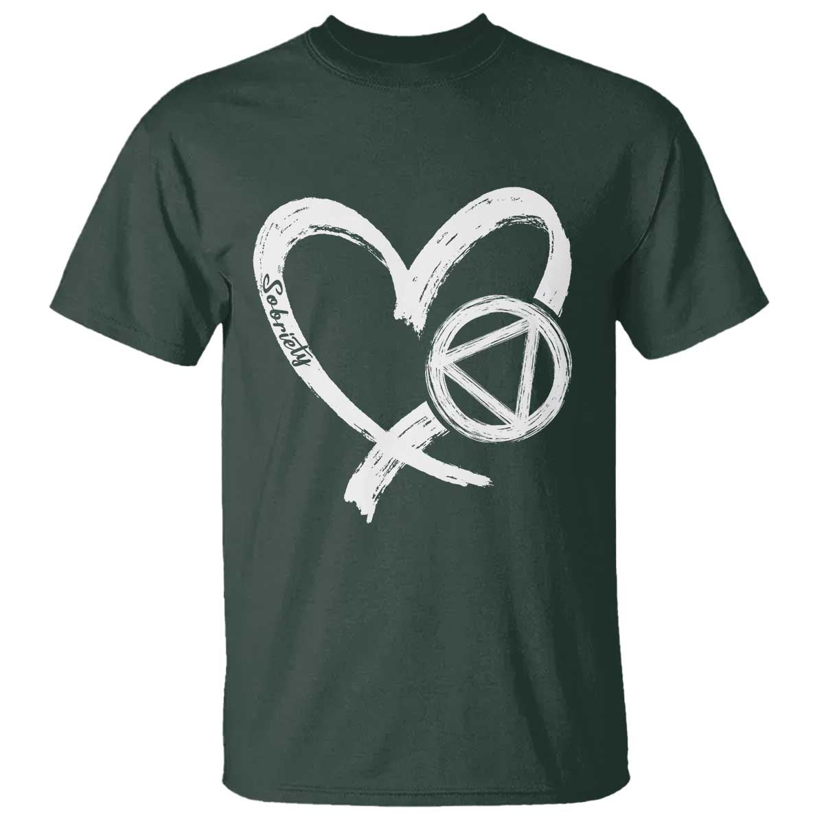 Sobriety Heart Sober Anniversary Alcoholic Abstinence T Shirt