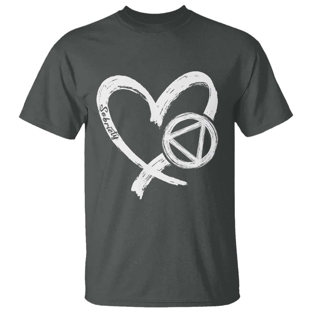Sobriety Heart Sober Anniversary Alcoholic Abstinence T Shirt