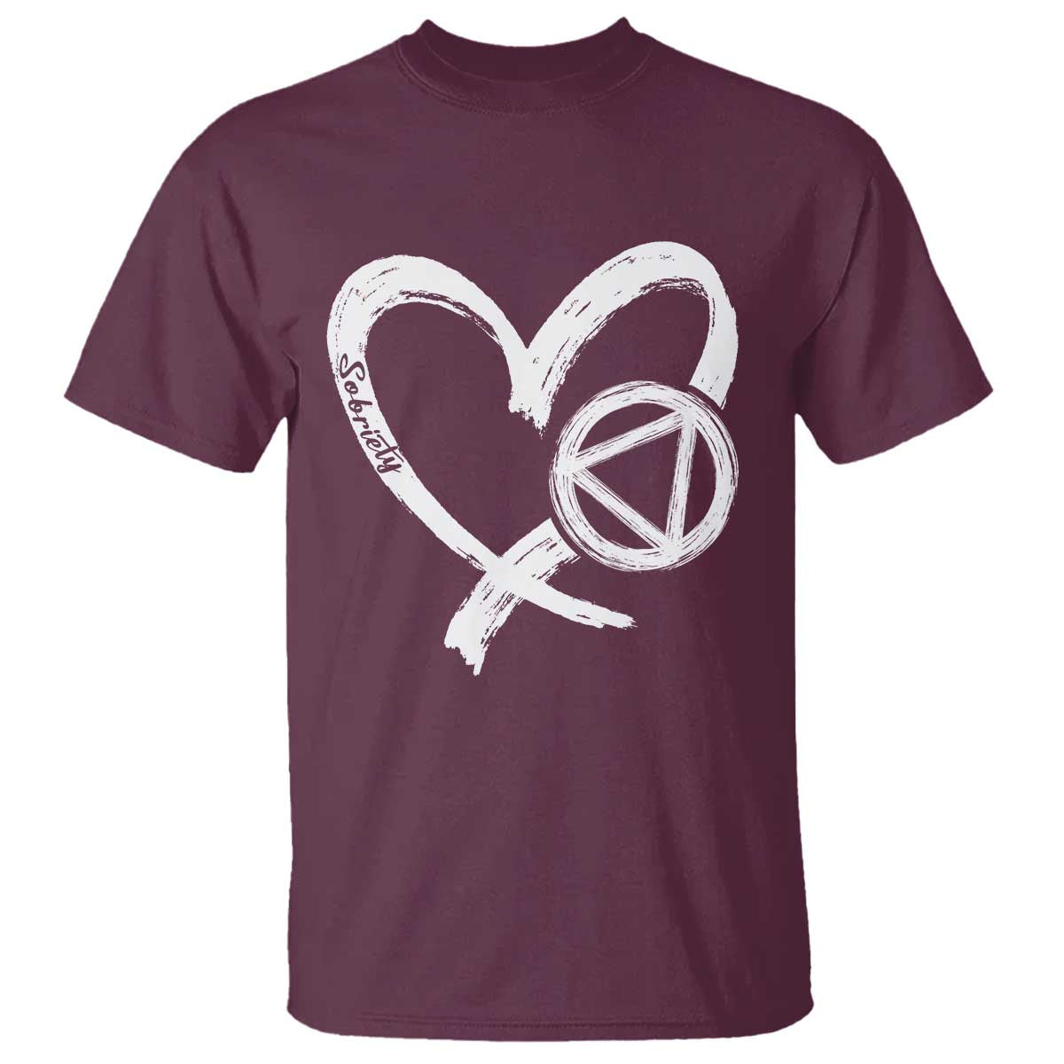 Sobriety Heart Sober Anniversary Alcoholic Abstinence T Shirt