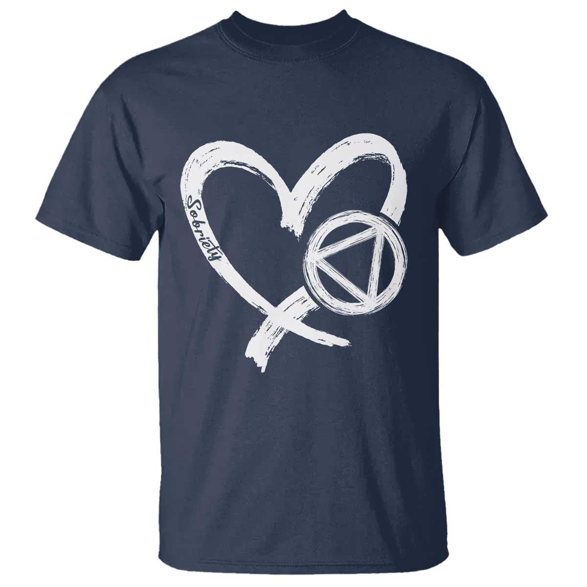 Sobriety Heart Sober Anniversary Alcoholic Abstinence T Shirt
