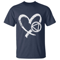 Sobriety Heart Sober Anniversary Alcoholic Abstinence T Shirt