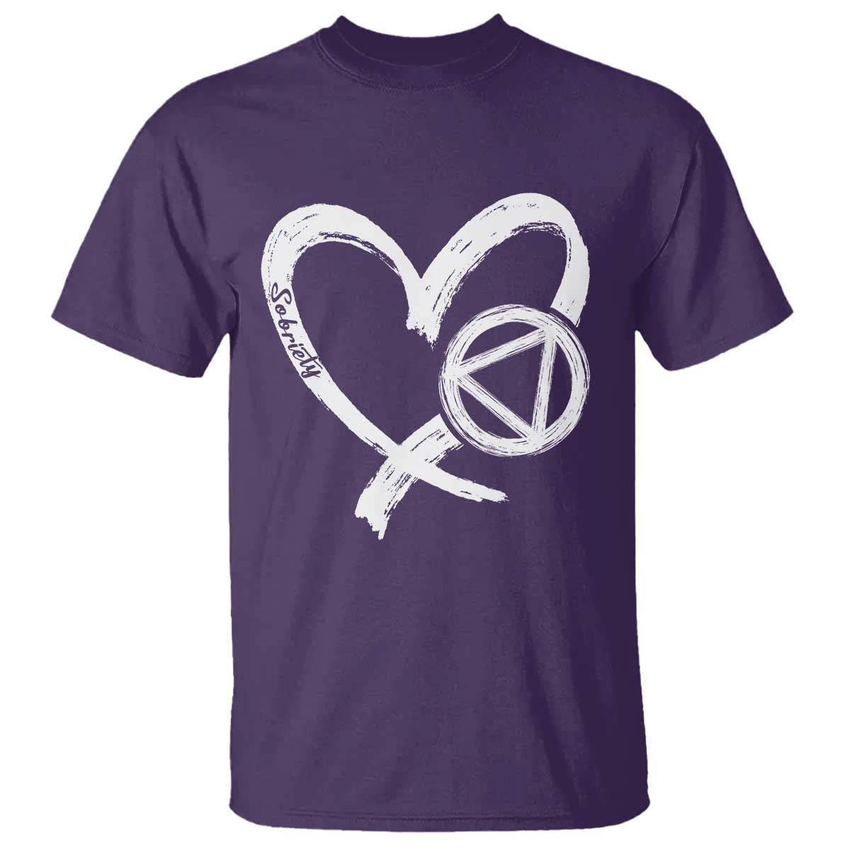 Sobriety Heart Sober Anniversary Alcoholic Abstinence T Shirt