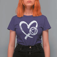 Sobriety Heart Sober Anniversary Alcoholic Abstinence T Shirt For Women