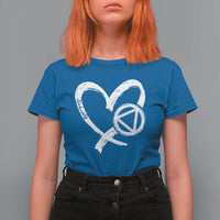 Sobriety Heart Sober Anniversary Alcoholic Abstinence T Shirt For Women