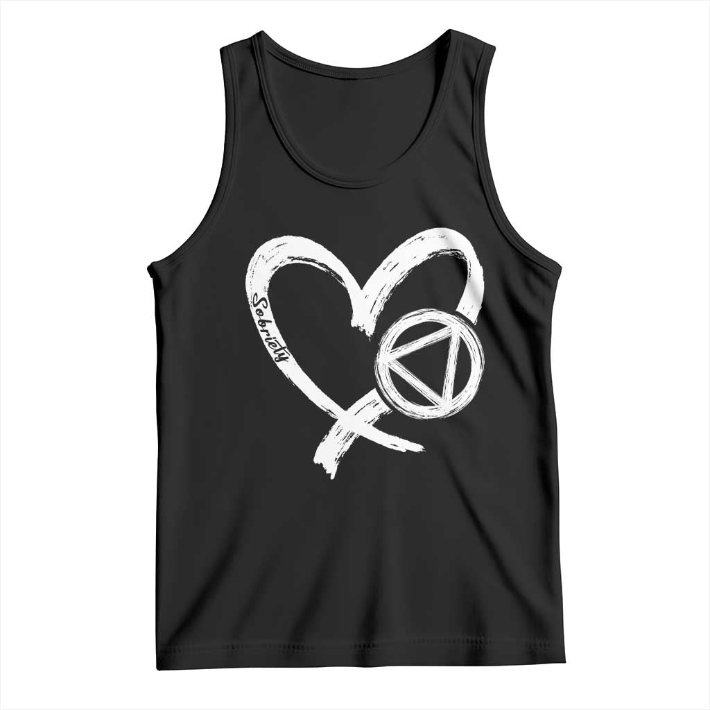 Sobriety Heart Sober Anniversary Alcoholic Abstinence Tank Top