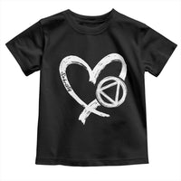 Sobriety Heart Sober Anniversary Alcoholic Abstinence Toddler T Shirt