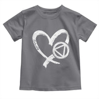 Sobriety Heart Sober Anniversary Alcoholic Abstinence Toddler T Shirt