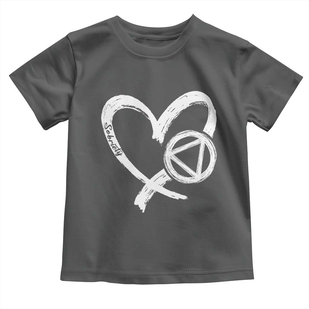 Sobriety Heart Sober Anniversary Alcoholic Abstinence Toddler T Shirt