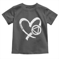 Sobriety Heart Sober Anniversary Alcoholic Abstinence Toddler T Shirt