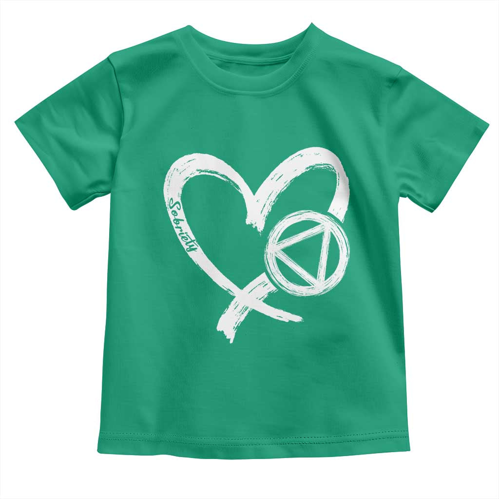 Sobriety Heart Sober Anniversary Alcoholic Abstinence Toddler T Shirt