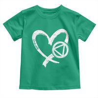 Sobriety Heart Sober Anniversary Alcoholic Abstinence Toddler T Shirt