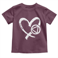 Sobriety Heart Sober Anniversary Alcoholic Abstinence Toddler T Shirt