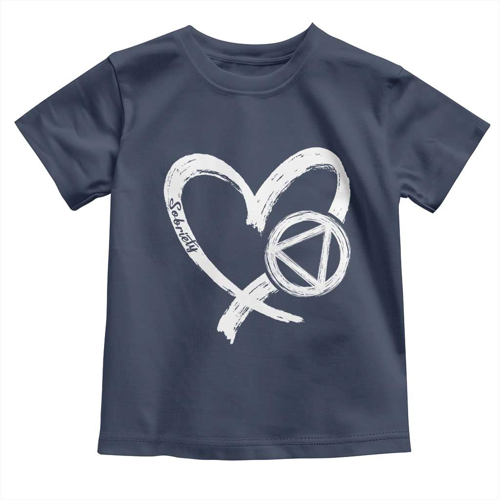 Sobriety Heart Sober Anniversary Alcoholic Abstinence Toddler T Shirt