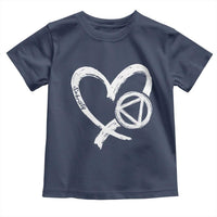 Sobriety Heart Sober Anniversary Alcoholic Abstinence Toddler T Shirt