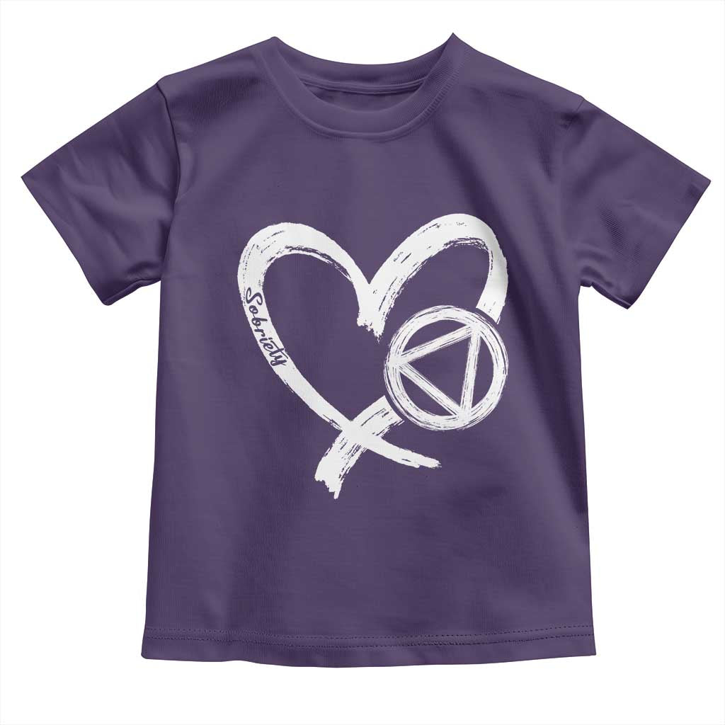 Sobriety Heart Sober Anniversary Alcoholic Abstinence Toddler T Shirt