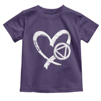 Sobriety Heart Sober Anniversary Alcoholic Abstinence Toddler T Shirt