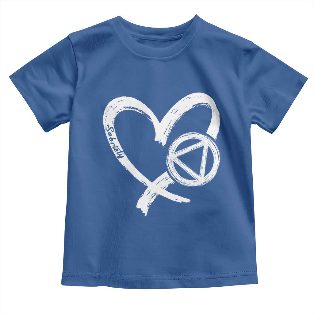 Sobriety Heart Sober Anniversary Alcoholic Abstinence Toddler T Shirt
