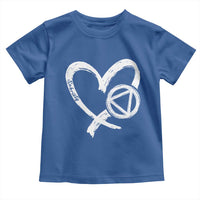 Sobriety Heart Sober Anniversary Alcoholic Abstinence Toddler T Shirt